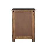 30" Distressed Black One Drawer Floral Carved Solid Wood Nightstand - Montana Home & Kitchen Co.