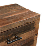 30" Distressed Dark Brown Three Drawer Wood and Metal Nightstand - Montana Home & Kitchen Co.