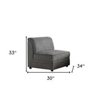 30" Gray And Black Velvet Slipper Chair - Montana Home & Kitchen Co.