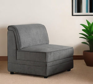 30" Gray And Black Velvet Slipper Chair - Montana Home & Kitchen Co.