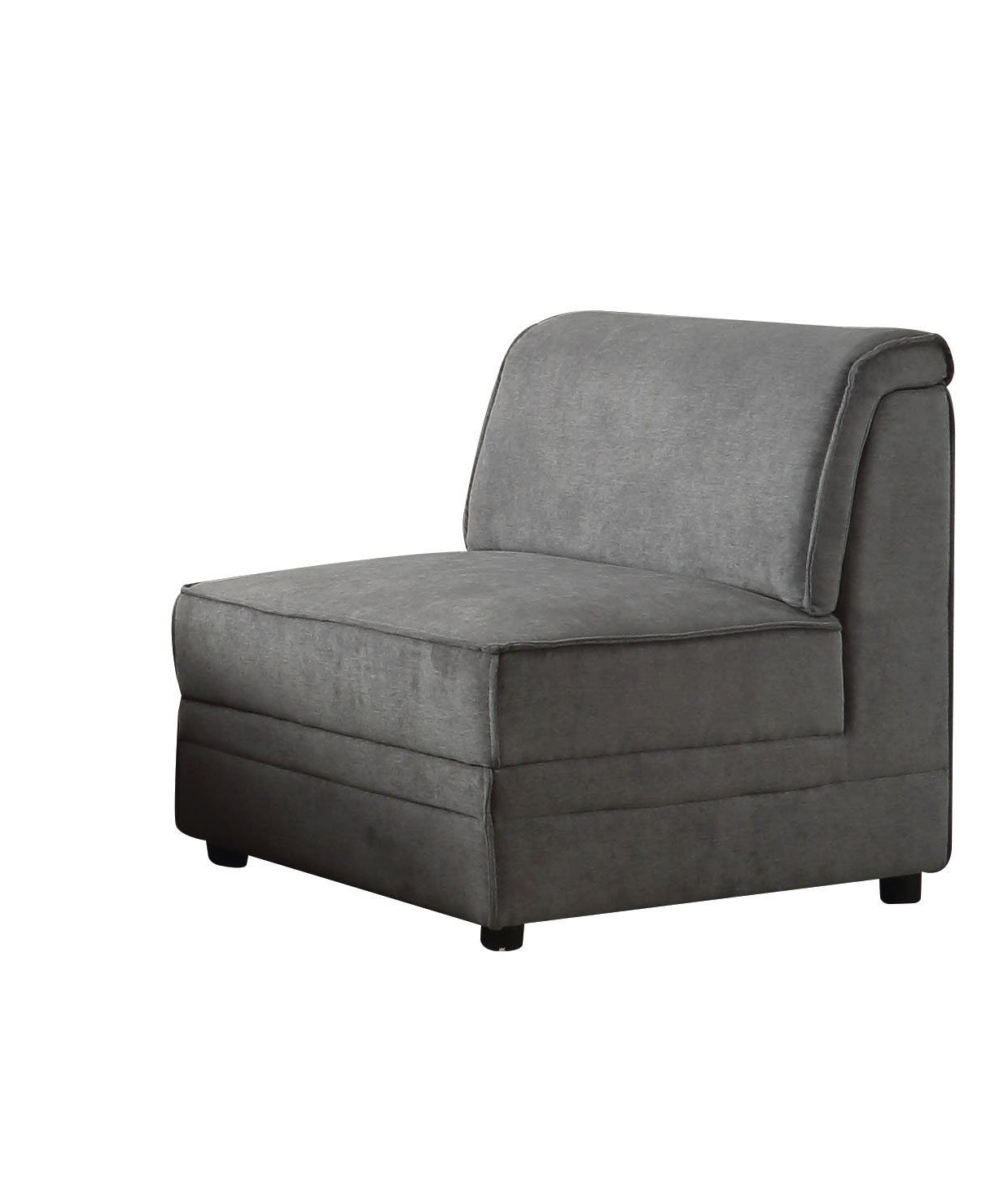 30" Gray And Black Velvet Slipper Chair - Montana Home & Kitchen Co.