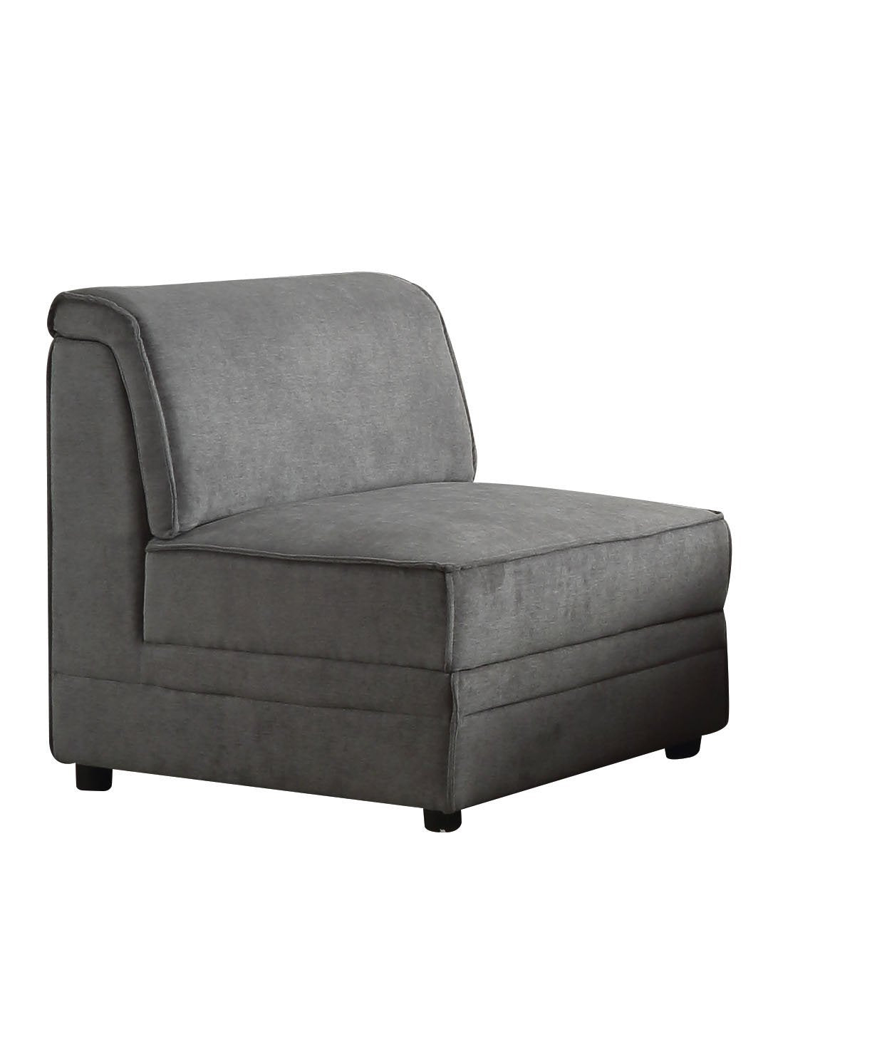 30" Gray And Black Velvet Slipper Chair - Montana Home & Kitchen Co.