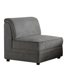 30" Gray And Black Velvet Slipper Chair - Montana Home & Kitchen Co.