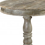 30" Gray Rounded Solid Wood Pedestal Base Dining Table - Montana Home & Kitchen Co.