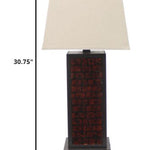 31" Black Metal Bedside Table Lamp With White Shade - Montana Home & Kitchen Co.