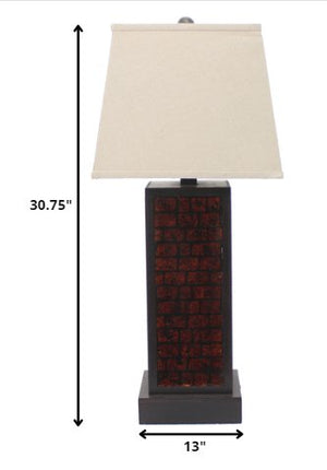 31" Black Metal Bedside Table Lamp With White Shade - Montana Home & Kitchen Co.