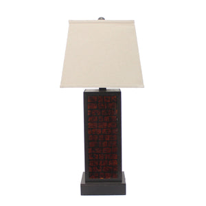 31" Black Metal Bedside Table Lamp With White Shade - Montana Home & Kitchen Co.