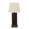 31" Black Metal Bedside Table Lamp With White Shade - Montana Home & Kitchen Co.