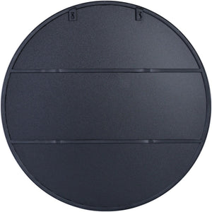 32" Black Round Metal Framed Accent Mirror - Montana Home & Kitchen Co.