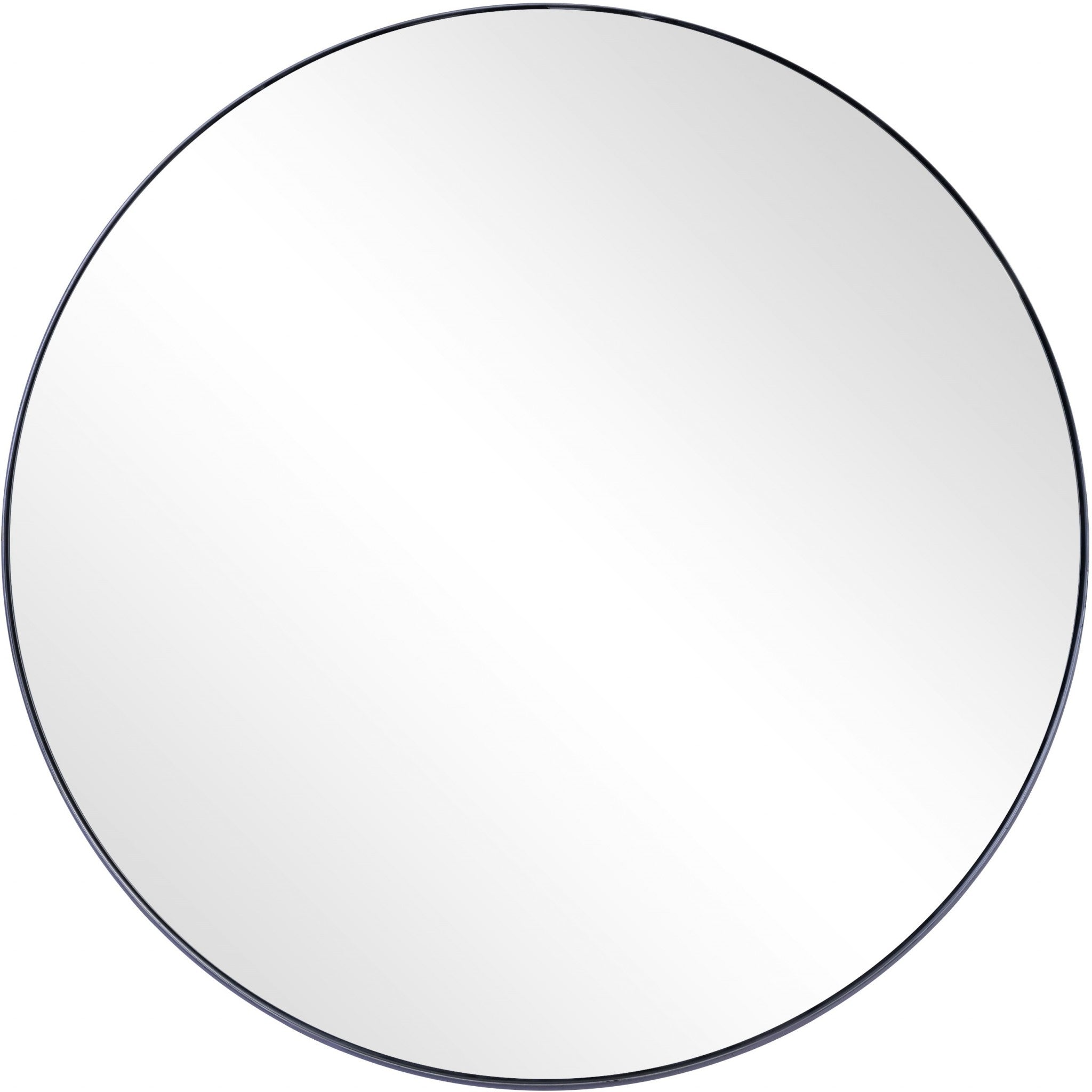 32" Black Round Metal Framed Accent Mirror - Montana Home & Kitchen Co.