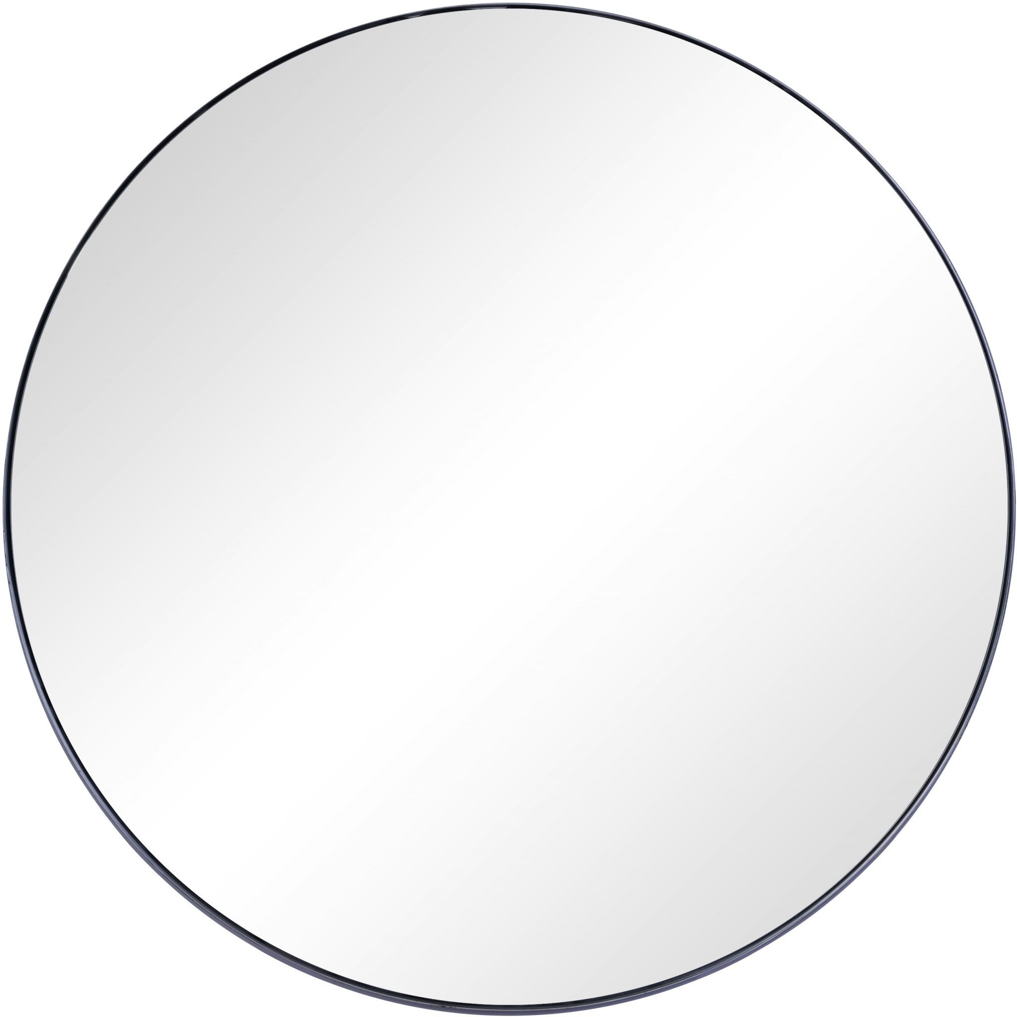 32" Black Round Metal Framed Accent Mirror - Montana Home & Kitchen Co.