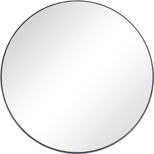 32" Black Round Metal Framed Accent Mirror - Montana Home & Kitchen Co.