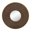 32" Brown and Gold Round Manufactured Wood and Metal Framed Accent Mirror - Montana Home & Kitchen Co.