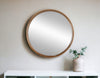 32" Brown Round Framed Accent Mirror - Montana Home & Kitchen Co.