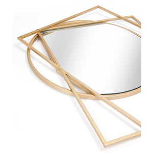 32" Gold Abstract Framed Accent Mirror - Montana Home & Kitchen Co.