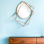 32" Gold Abstract Framed Accent Mirror - Montana Home & Kitchen Co.