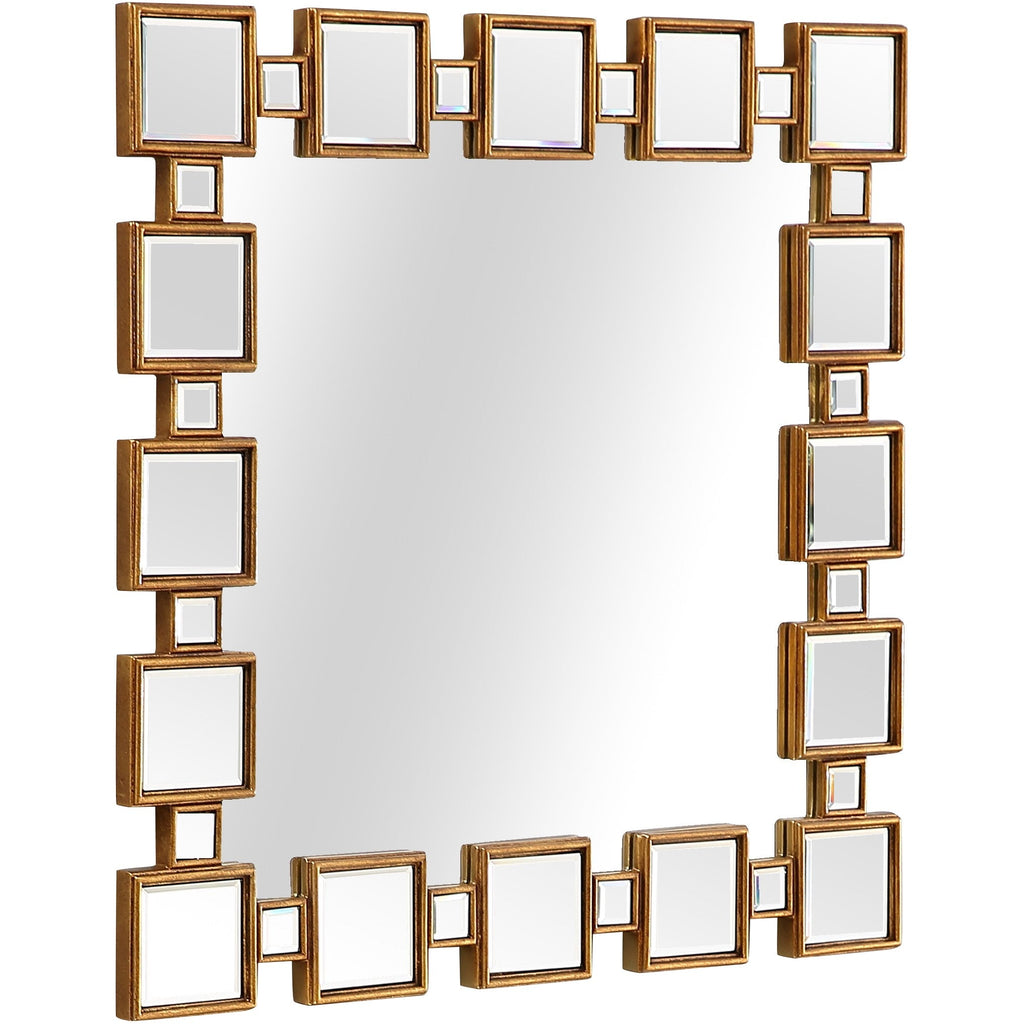 32" Gold Square Framed Accent Mirror - Montana Home & Kitchen Co.