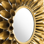 32" Gold Sunflower Sunburst Metal Accent Mirror - Montana Home & Kitchen Co.