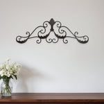 32" Rustic Brown Metal Scroll Wall Decor - Montana Home & Kitchen Co.