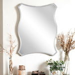 32" Silver Novelty Glass Framed Accent Mirror - Montana Home & Kitchen Co.