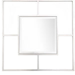 32" Silver Square Metal Framed Accent Mirror - Montana Home & Kitchen Co.