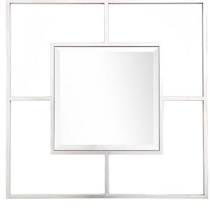 32" Silver Square Metal Framed Accent Mirror - Montana Home & Kitchen Co.