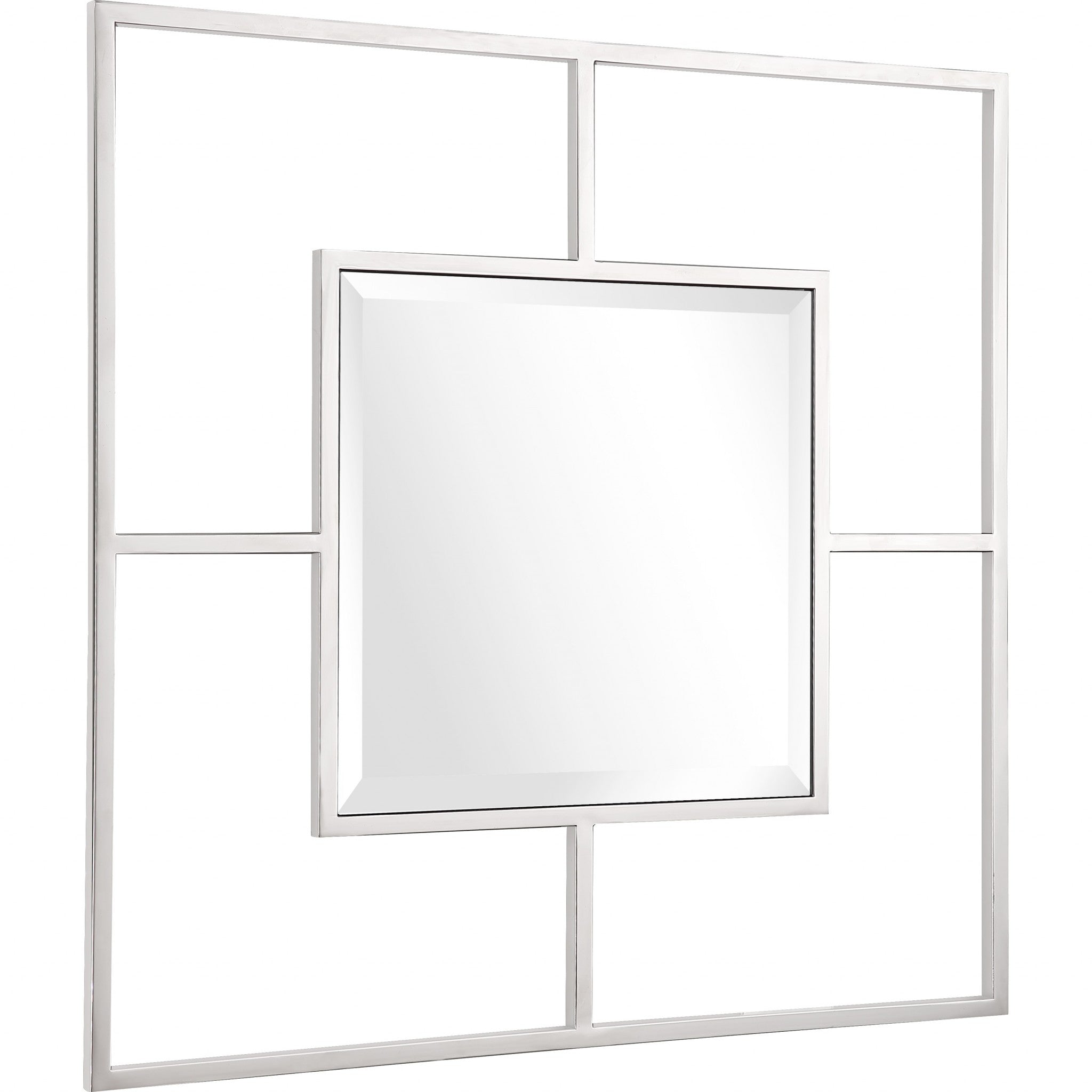 32" Silver Square Metal Framed Accent Mirror - Montana Home & Kitchen Co.