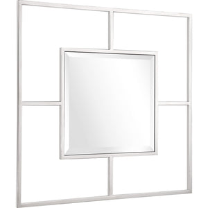 32" Silver Square Metal Framed Accent Mirror - Montana Home & Kitchen Co.