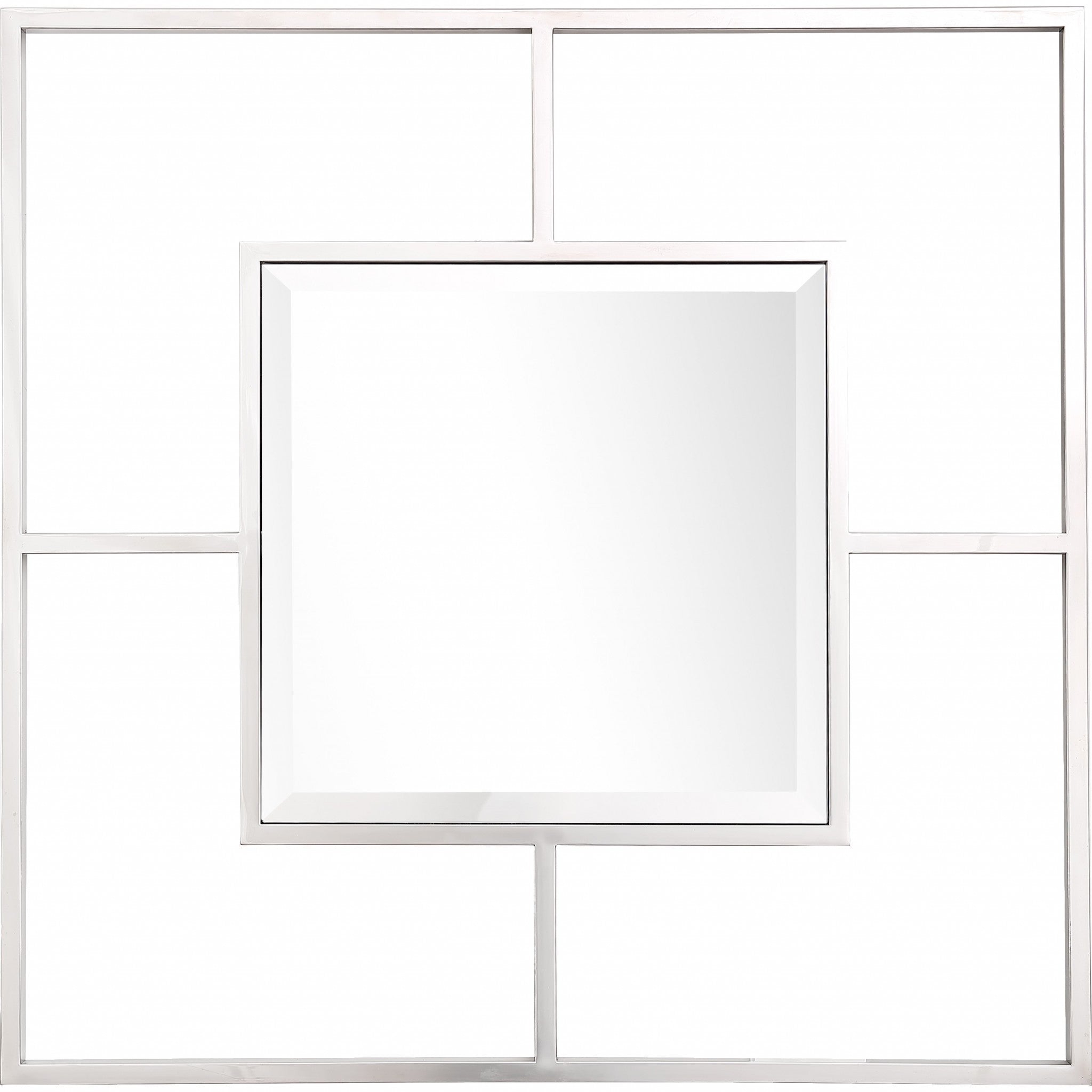 32" Silver Square Metal Framed Accent Mirror - Montana Home & Kitchen Co.