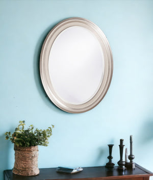 33" Silver Oval Framed Accent Mirror - Montana Home & Kitchen Co.