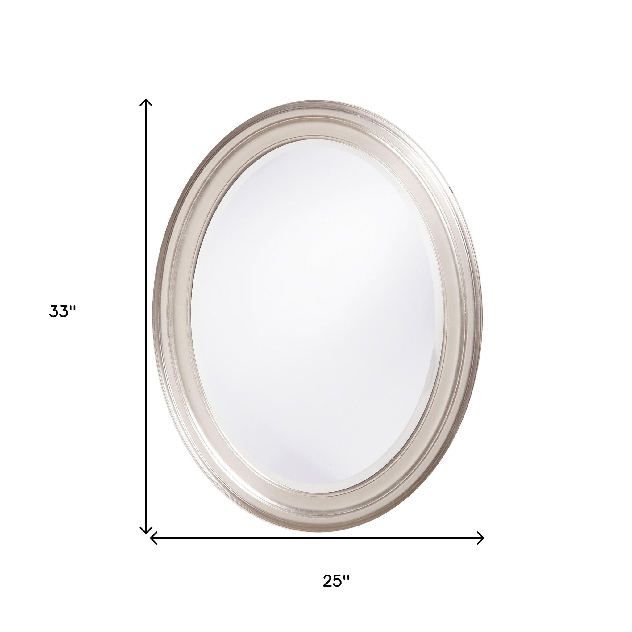 33" Silver Oval Framed Accent Mirror - Montana Home & Kitchen Co.