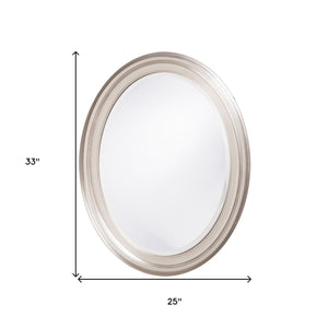 33" Silver Oval Framed Accent Mirror - Montana Home & Kitchen Co.