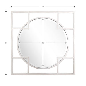 33" Silver Square Metal Framed Accent Mirror - Montana Home & Kitchen Co.