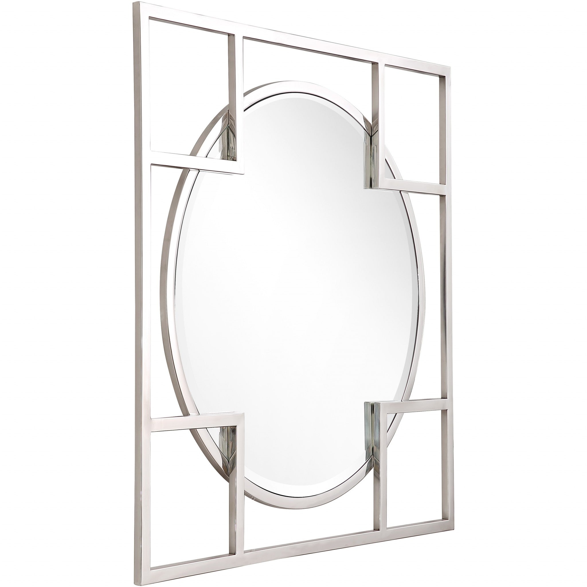 33" Silver Square Metal Framed Accent Mirror - Montana Home & Kitchen Co.