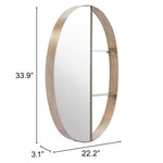 34" Bronze Oval Steel Framed Accent Mirror - Montana Home & Kitchen Co.