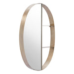 34" Bronze Oval Steel Framed Accent Mirror - Montana Home & Kitchen Co.