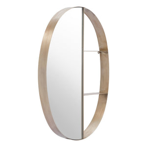 34" Bronze Oval Steel Framed Accent Mirror - Montana Home & Kitchen Co.