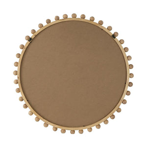 34" Brown Round Accent Mirror - Montana Home & Kitchen Co.