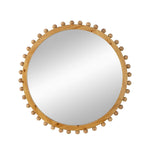 34" Brown Round Accent Mirror - Montana Home & Kitchen Co.