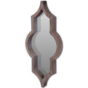 34" Dark Brown Novelty Framed Accent Mirror - Montana Home & Kitchen Co.