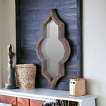 34" Dark Brown Novelty Framed Accent Mirror - Montana Home & Kitchen Co.