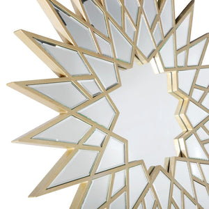 34" Gold Sunburst Metal Framed Accent Mirror - Montana Home & Kitchen Co.