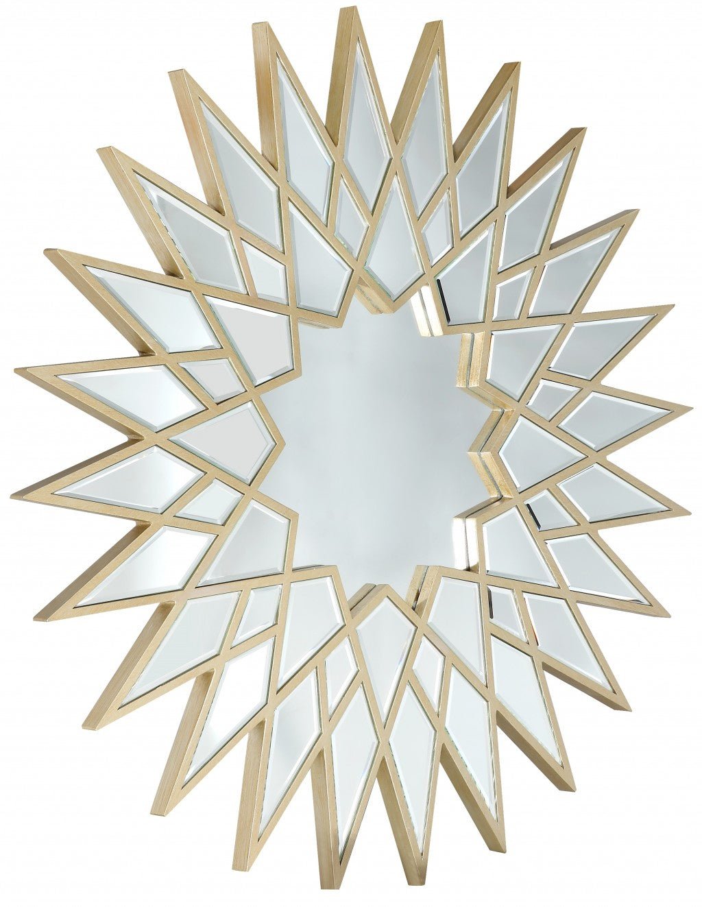 34" Gold Sunburst Metal Framed Accent Mirror - Montana Home & Kitchen Co.