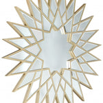 34" Gold Sunburst Metal Framed Accent Mirror - Montana Home & Kitchen Co.