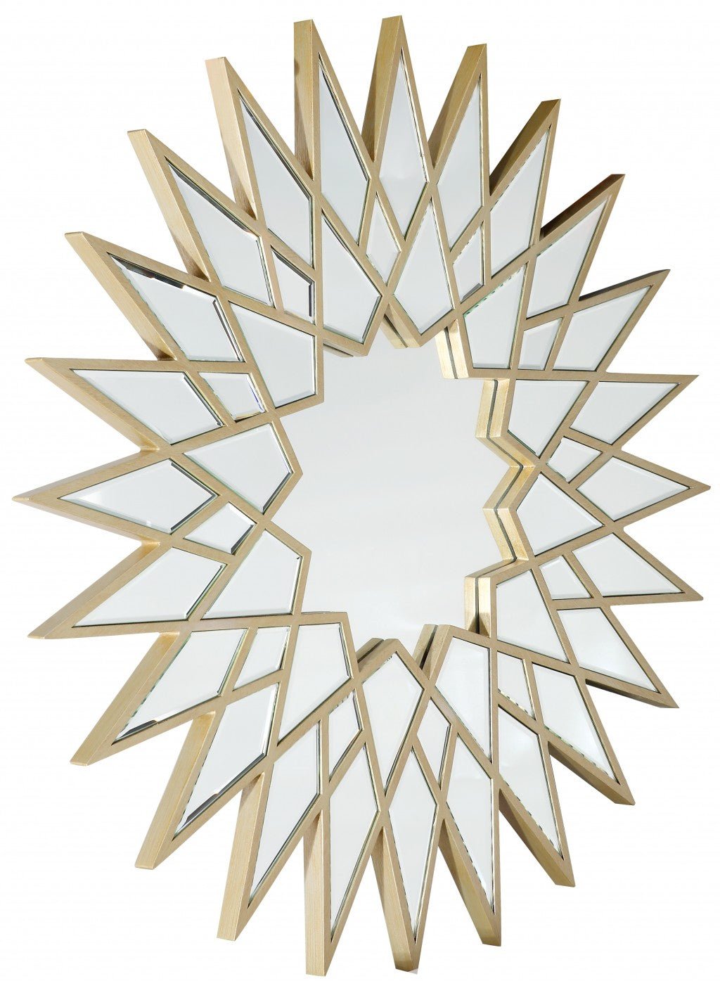 34" Gold Sunburst Metal Framed Accent Mirror - Montana Home & Kitchen Co.