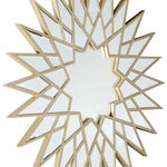 34" Gold Sunburst Metal Framed Accent Mirror - Montana Home & Kitchen Co.