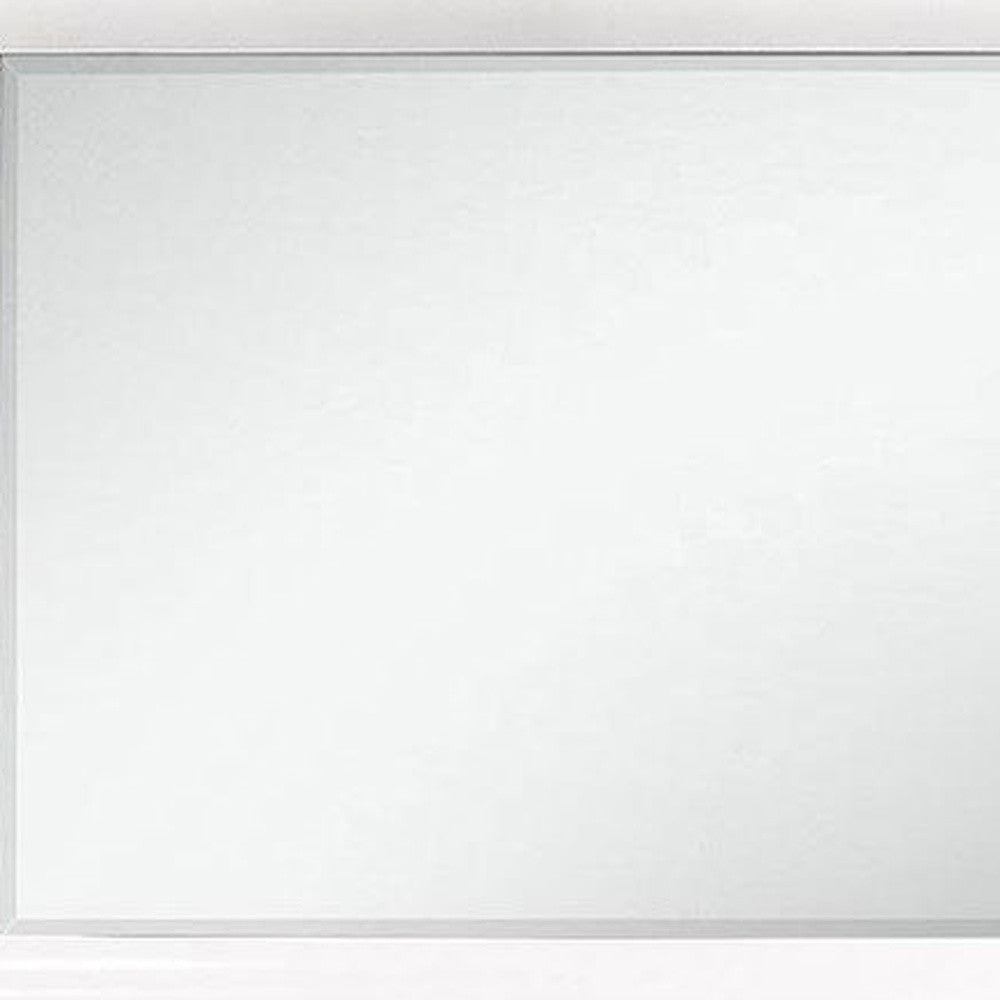 34" White Dresser Wood Mirror - Montana Home & Kitchen Co.