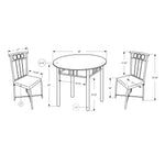 35" Black Leather Look Foam And Metal Three Pieces Dining Set - Montana Home & Kitchen Co.