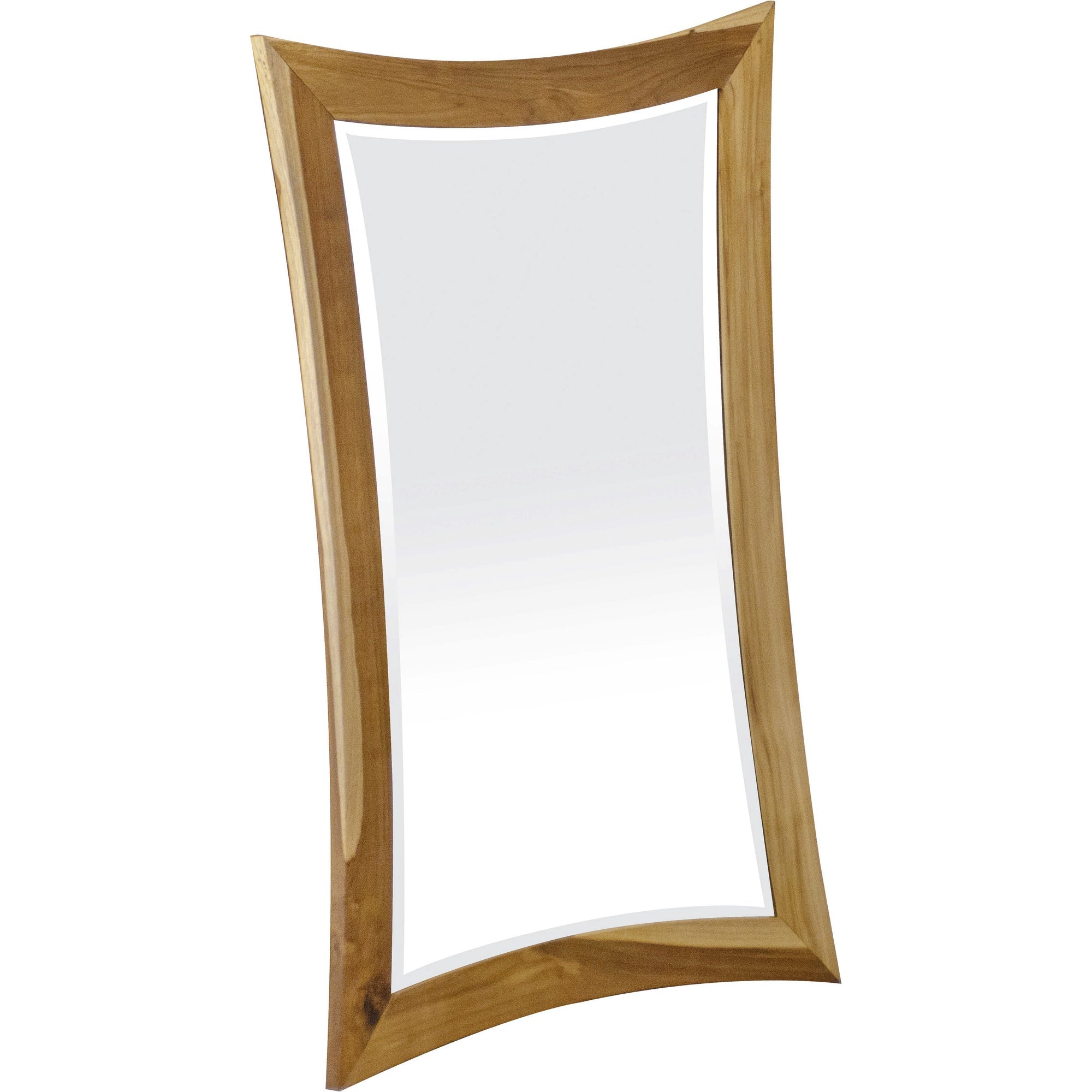 35" Brown Abstract Wood Framed Bathroom Vanity Mirror - Montana Home & Kitchen Co.