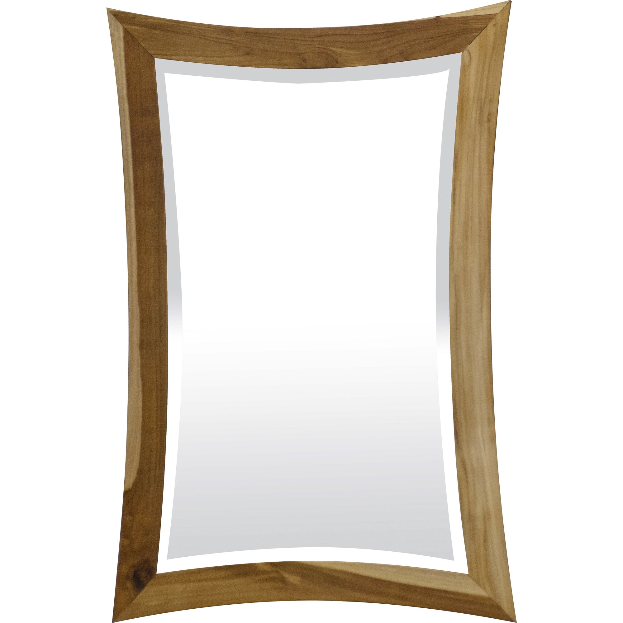 35" Brown Abstract Wood Framed Bathroom Vanity Mirror - Montana Home & Kitchen Co.